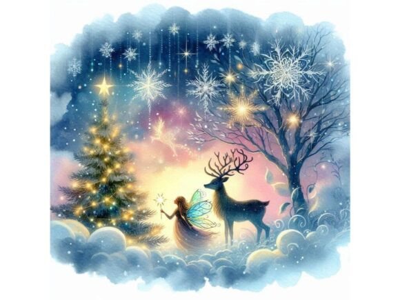 A Dreamy Watercolor Scene of a Christmas: A Review for Illustrations