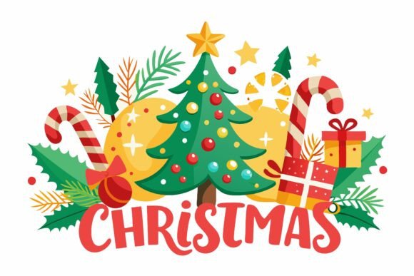 A Festive Merry Christmas Vector Illustr for Branding
