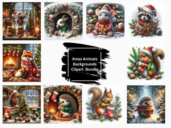 Christmas Animal Designs: Illustrations for Branding