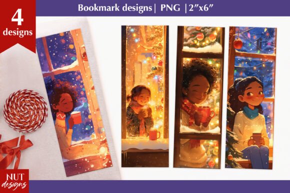 Christmas Bookmark, Black Girl with Cup Illustrations Review