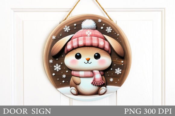 Christmas Bunny Door Sign Sublimation Review for Brand Design