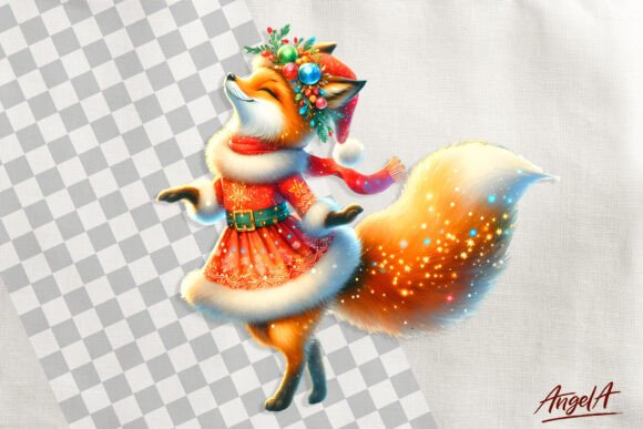 Christmas Clipart, Cute Fox Clipart PNG