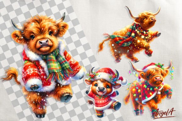 Christmas Clipart, Cute Highland Cow PNG: A Seller’s Review for Illustrations