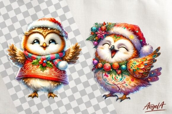 Christmas Clipart, Cute Owl Clipart PNG: A Designer’s Review for Illustrations