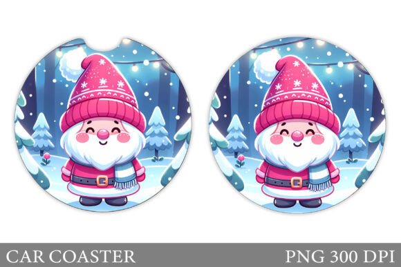 Christmas Gnome Car Coaster Sublimation