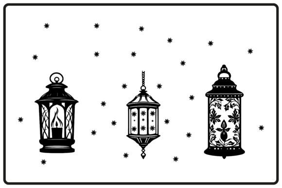 Christmas Layer Cut Lantern Silhouette Illustrations Review