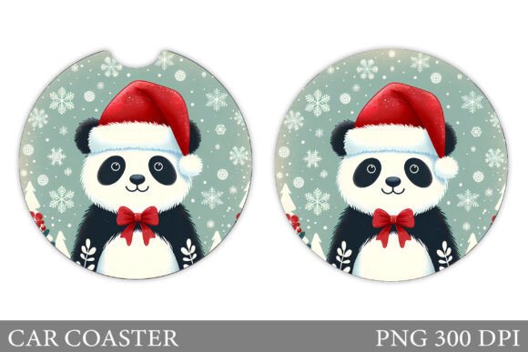 Christmas Panda Car Coaster Design: A Designer’s Take on Holiday Illustrations