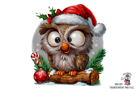 Christmas Parrot Clipart with Santa Hat
