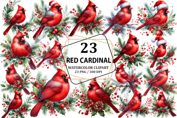Christmas Red Cardinal Clipart PNG for Illustrations
