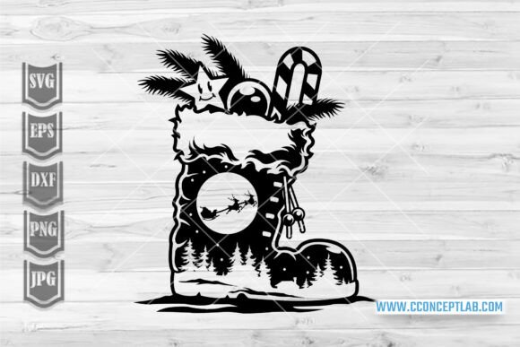 Christmas Stocking Scene Illustrations