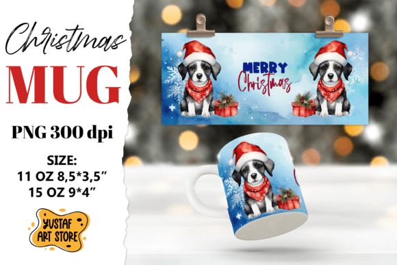 Christmas Sublimation Mug. Christmas Dog