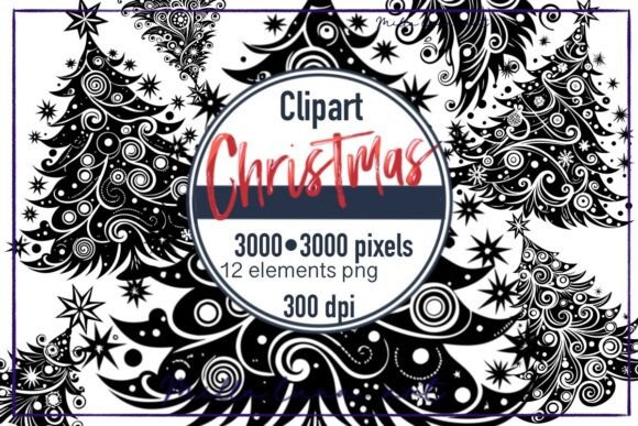 Christmas Tree Black New Year Beauty PNG: A Designer’s Review of Modern Illustrations for Editorial Use