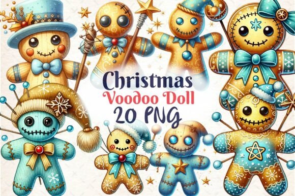 Christmas Voodoo Doll Cliparts PNG: Illustrations for Branding