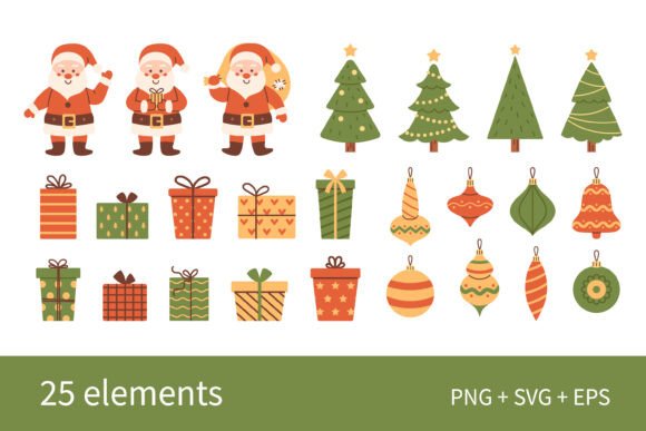 Cute Christmas New Year Clip Arts Set Review