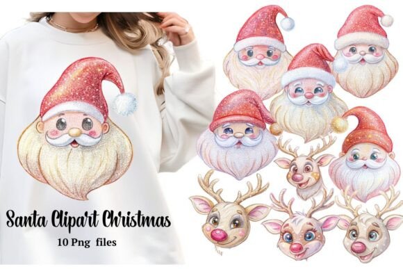 Cute Santa Png Christmas Clipart for Illustrations