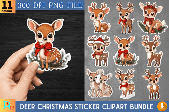 Deer Christmas Sticker Clipart Bunde: A Practical Review for Illustrations and Digital Sellers
