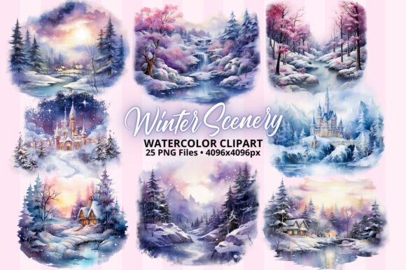 Review: Christmas Winter Scenery Watercolor PNG