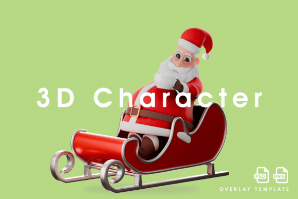 Santa Claus Sits on a Christmas Sleigh Illustrations