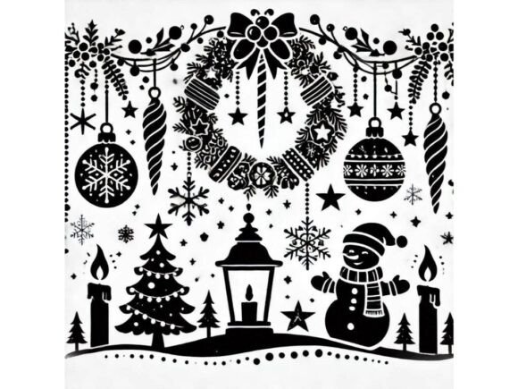 Silhouette Christmas Garland on White: A Practical Review for Handmade Illustrations