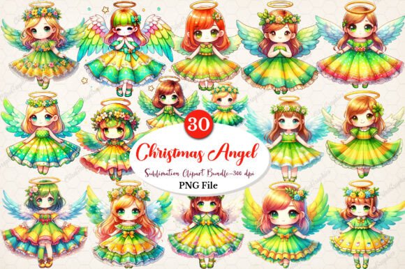 Watercolor Cute Christmas Angel Clipart Review